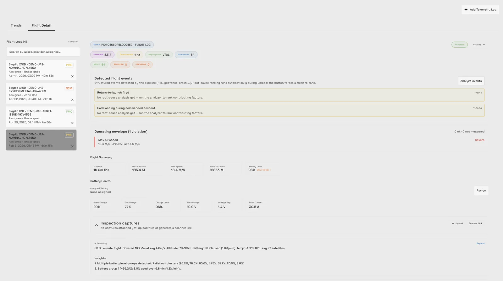 Per-flight analytics